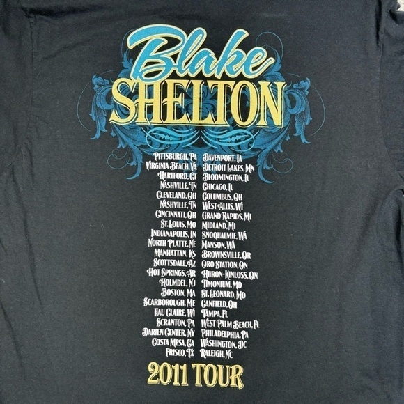 Blake Shelton Shirt Womens Large 2011 Country Concert Band Tee Music Party Tour - Picture 4 of 5
